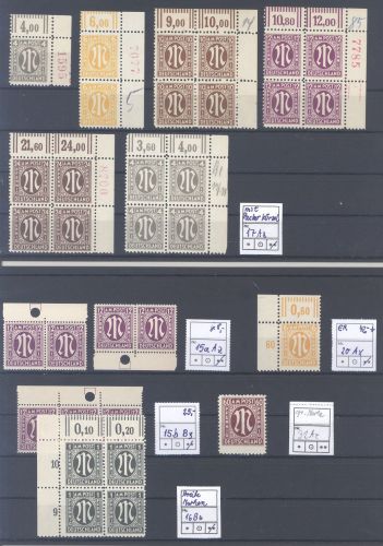 Bizone AM Post ** Posten Besonderheiten auf 5 Steckkarten