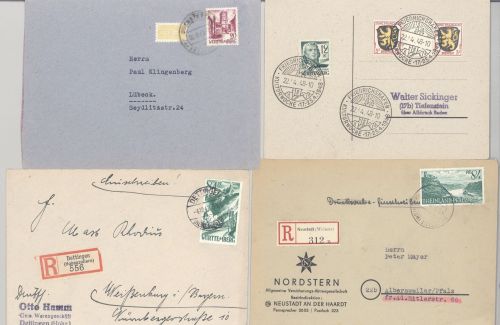 Franz. Zone, 8 meist R - Briefe aus Baden - Württemberg als Posten