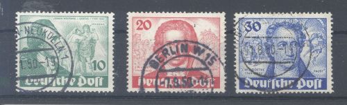 Berlin Michel Nummer 61-63 Goethe 1949 gestempelt