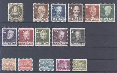 Berlin, ** Posten aus 1951-54 auf Steckkarte
