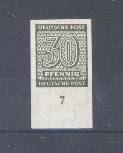 SBZ Michel Nummer 135 Xb U, 30 Pfg. Freimarke 1945 ungezähnt **