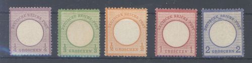 Dt. Reich, Michel Nr. 16-20 aus Groschen gr. Brustschild ungebraucht *