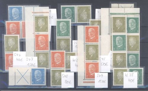 Dt. Reich, 7 Zusammendrucke aus Reichspräsidenten 1932 **