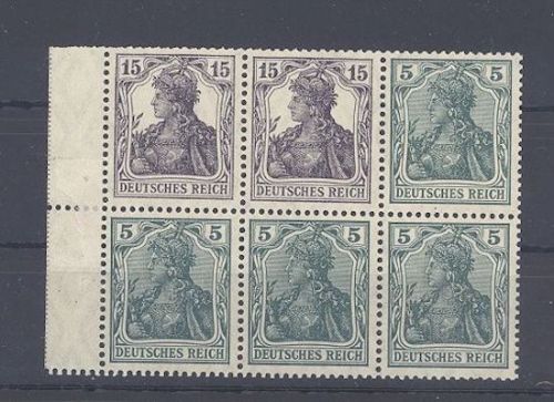 Dt. Reich, Germania Heftchenblatt 17, Germania 1917-18 ungebraucht *