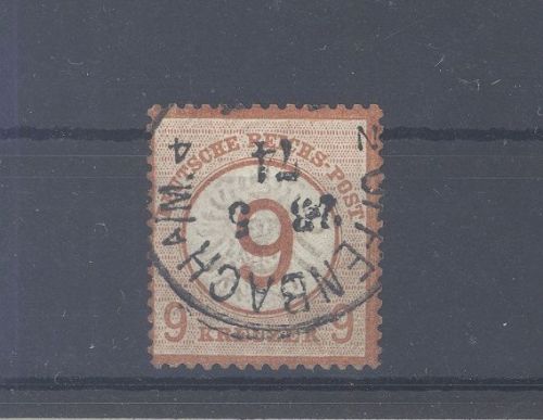 Dt. Reich Michel Nummer 30, 9 Kreuzer Freimarke 1874 gestempelt