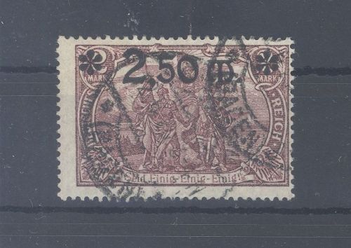 Dt. Reich Michel Nummer 118a, 2,50 Mark 1920 gestempelt, geprüft