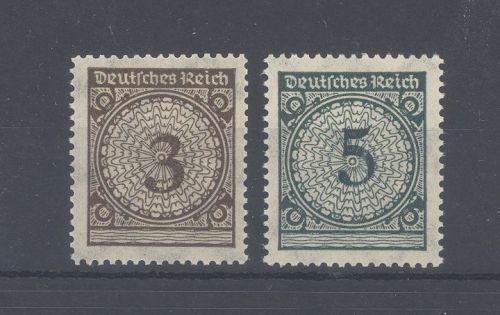 Dt. Reich Michel Nummer 338b und 339b aus Rosetten 1923 **, geprüft