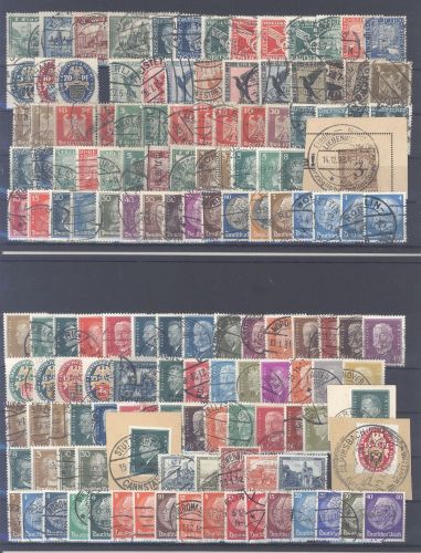 Dt. Reich, gestempelter Posten aus 1924-32 auf Steckkarte