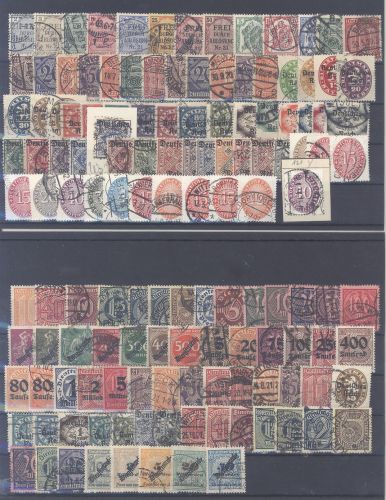 Dt. Reich Dienst, gestempelter Posten aus 1903-23 auf Steckkarte
