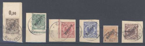 Dt. Kolonien Marianen Michel Nummer 1-6 II, Freimarken 1900 gestempelt