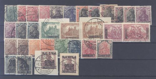 Saargebiet, */gestempelter Posten aus Michel Nummer 32-52
