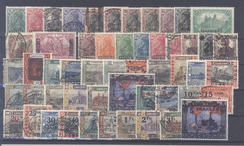 Saargebiet Michel Nummer 32-97 aus 1920-21 */**/gestempelt