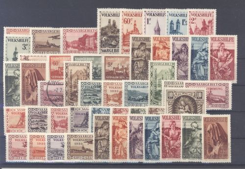 Saargebiet Michel Nummer 158-205, Jahre 1932-34 meist ungebraucht