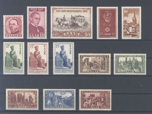 Saarland Michel Nummer 289-303 Jahrgang 1950 fast komplett **