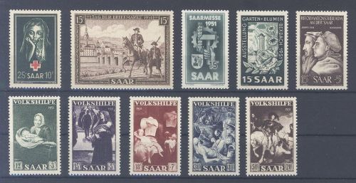 Saarland Michel Nummer 304-13, Jahrgang 1951 **