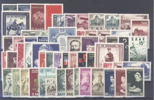 Saarland Michel Nummer 314-78, Jahrgang 1952-56 **/gestempelt