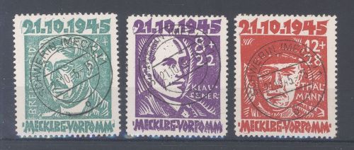 SBZ Michel Nummer 20-22, Opfer des Faschismus 1945 gestempelt