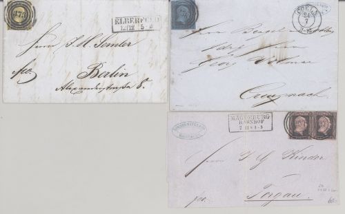 Preußen, 3 verschiedene Briefe mit schönen Stempeln und MeF