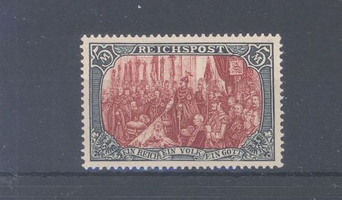 Dt. Reich Michel Nr. 66, 5 Mark Reichspost 1900 ungebraucht *, geprüft