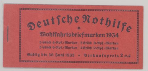 Dt. Reich, Markenheftchen Michel Nummer 40.4 Nothilfe 1934 **