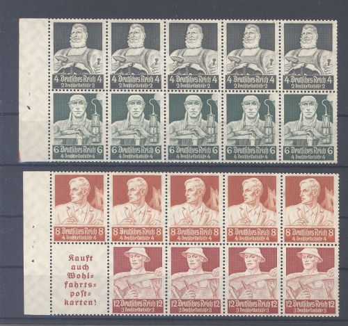 Dt. Reich, Heftchenblatt Michel Nummer 101-102 C, Nothilfe 1934 **