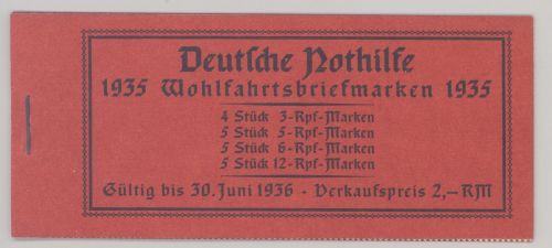 Dt. Reich, Markenheftchen Michel Nummer 41, Nothilfe 1935 **