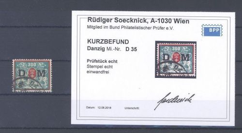 Danzig Dienst Michel Nummer 35, 300 Mark 1922 gestempelt, Befund BPP