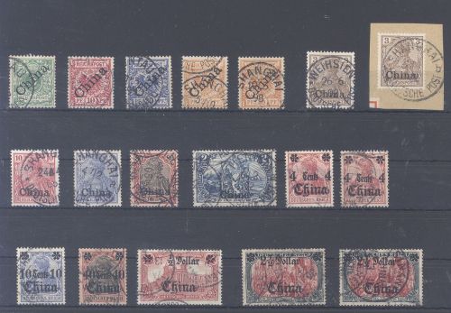 Deutsche Post China, gestempelter Posten auf Steckkarte