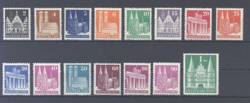 Bizone Michel Nummer 73-100 eg, Bauten enge Zähnung **