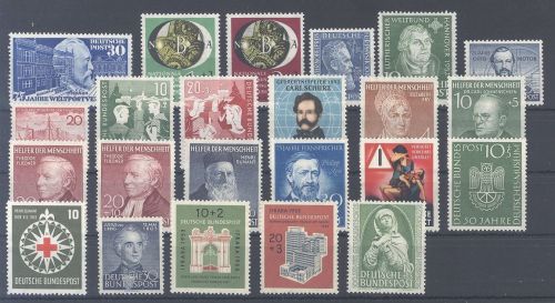 Bund, ** Posten aus 1949-53 auf Steckkarte