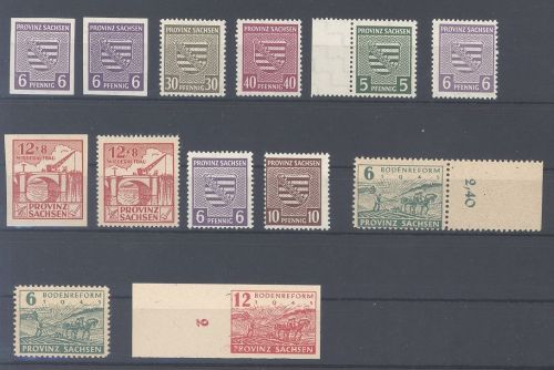 SBZ, ** Posten aus Michel Nummer 66-86 auf Steckkarte, geprüft BPP