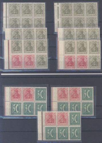 Dt. Reich, 9 verschiedene ** Heftchenblätter aus Germania 1921