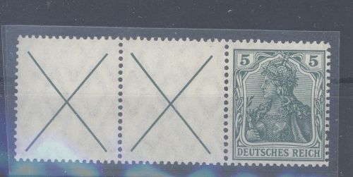 Dt. Reich Zusammendruck W 1.2, 5 Pfg. Germania 1912 **