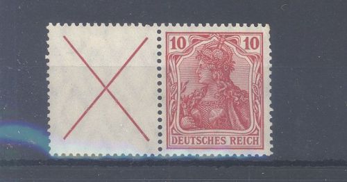Dt. Reich Zusammendruck W 4b, 10 Pfg. Germania 1912 ungebraucht *