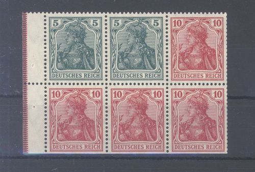Dt. Reich, Heftchenblatt Michel Nummer 9 II aa A, Germania 1913 *