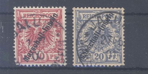Dt. Kolonien Marshall Inseln Mi.Nr. 3-4 aus 1897-1900 gestempelt