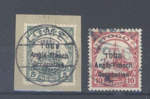 Dt. Kolonien Togo Franz. Besetzung Michel Nummer 17-18 gestempelt