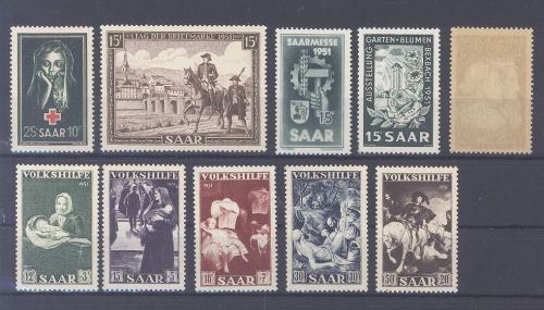 Saarland Michel Nummer 304-13, Jahrgang 1951 **/*