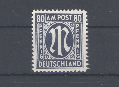 Bizone Michel Nummer 34bC, 80 Pfg. AM Post 1945 **, geprüft BPP