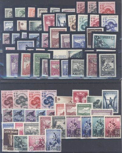 Dt. Bes. 2. WK Serbien, **/gestempelter Posten auf 2 Steckkarten