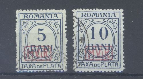 Dt. Bes. 1. WK Rumänien Porto Michel Nummer 6-7, Porto gestempelt