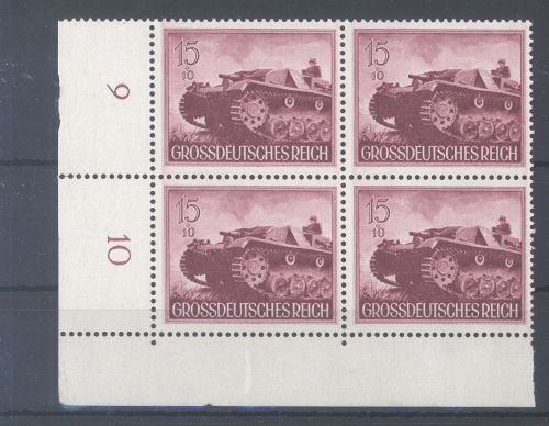 Dt. Reich Michel Nummer 880x, 15 Pfg, Freimarke 1944 ** Viererblock