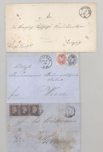 Preußen, 3 verschiedene interessante Briefe als Posten