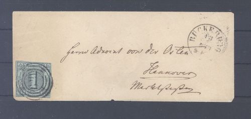 Thurn & Taxis, Bahnpost Brief 1 Sgr. EF aus Bückeburg nach Hannover