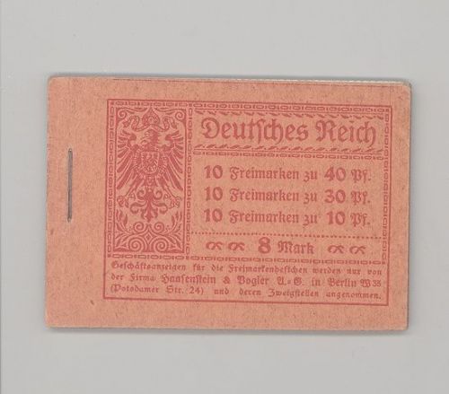 Dt. Reich, Markenheftchen Michel Nummer 14.2 A, Germania 1921 **