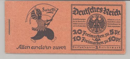 Dt. Reich Markenheftchen Michel Nr. 17, Rheinland 1925 unvollständig