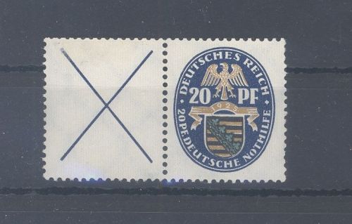 Dt. Reich Zusammendruck W 20.1, 20 Pfg. Nothilfe 1925 ungebraucht *