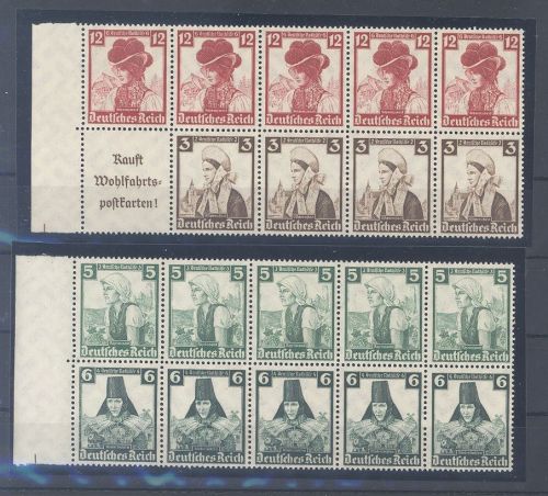 Dt. Reich, Heftchenblatt 103-04 B aus Nothilfe 1935 **