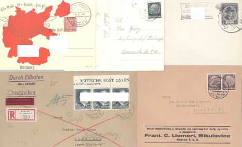 Dt. Bes. 2. WK, interessanter Belege Posten mit Sudetenland