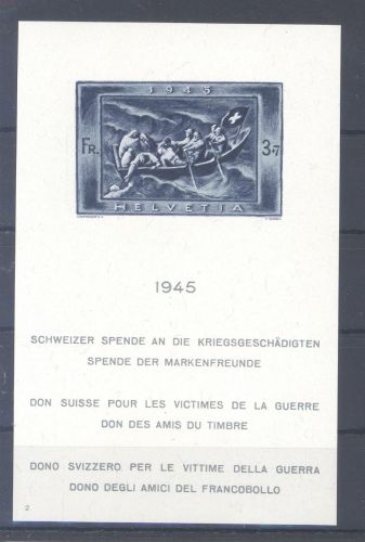 Schweiz Block 11, Kriegsgeschädigte 1945 **